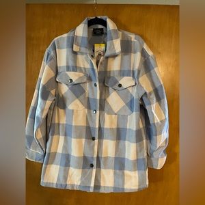 NWT blue and pink shacket